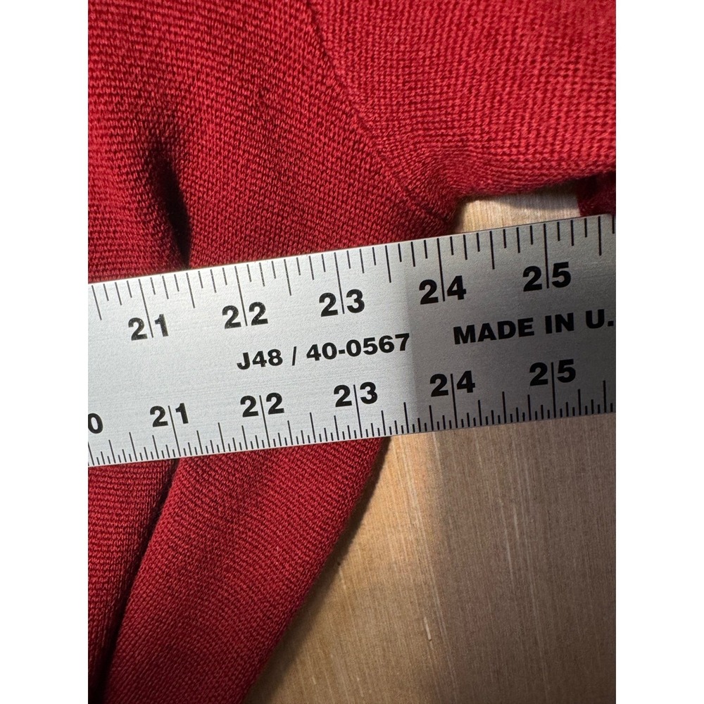 Kobi Halperin $995 Red Wool‎ Blend Cardigan Duster XL Aztec Print Belted - Picture 3 of 7